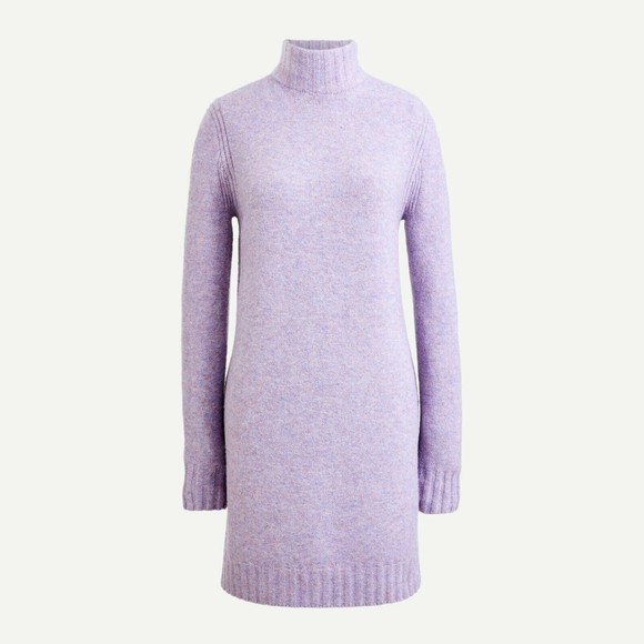 NWT Womens Size XXS J. Crew Violet Mockneck Shift Supersoft Yarn Sweater Dress - Picture 1 of 5